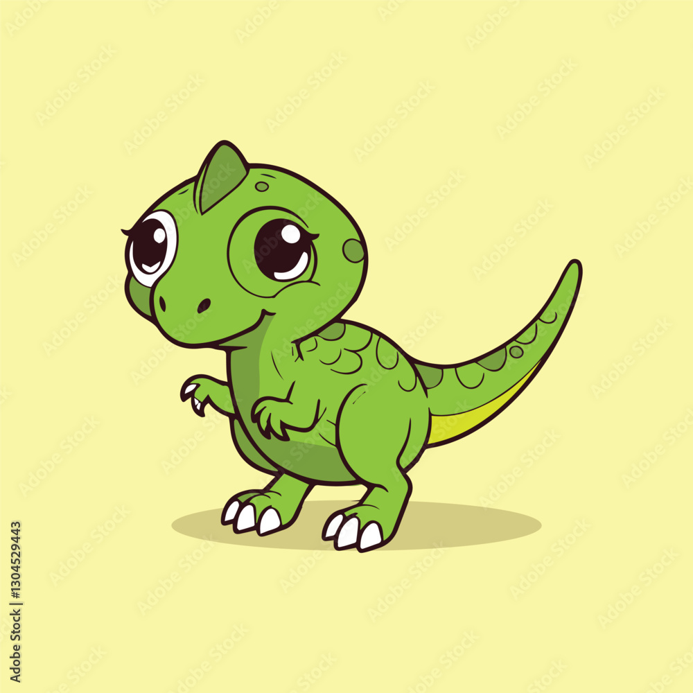 Cute cartoon dinosaur. Vector illustration. Cute baby dinosaur. Cute cartoon dinosaur. Vector illustration. Cute baby dinosaur.