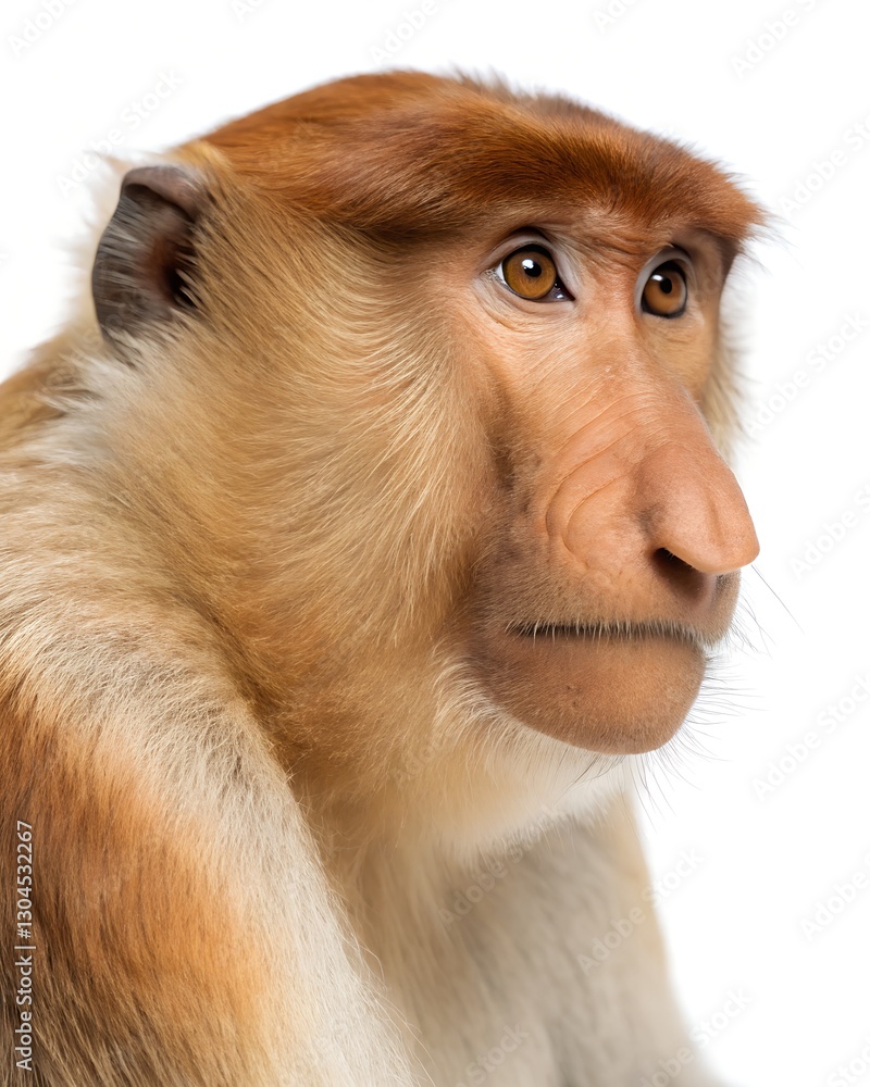 Naklejka premium a proboscis monkey isolated on a white background