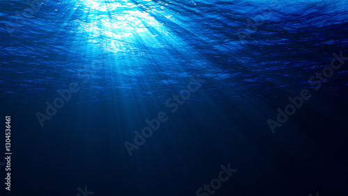 Underwater lights rays light beams penetrating the surface of water 8K