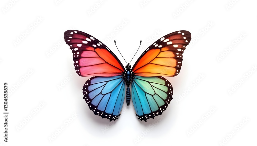 Fototapeta premium a colorful butterfly in vector style with white background 