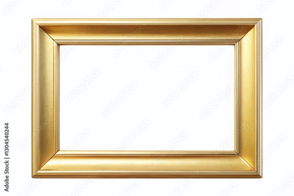 Elegant Gold Rectangle Picture Frame Mockup Isolated on White Background Elegant Gold Rectangle Picture Frame Mockup Isolated on White Background