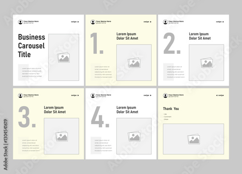 Microblog carousel slides template for social media. Tips sharing Instagram carousel template or LinkedIn carousel banner post