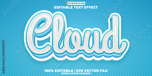 Cloud editable text effect in modern trend style
