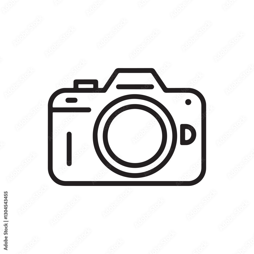 Minimalist Camera Icon | Black & White Line Art Camera Logo for Photography & Media Minimalist Camera Icon | Black & White Line Art Camera Logo for Photography & Media