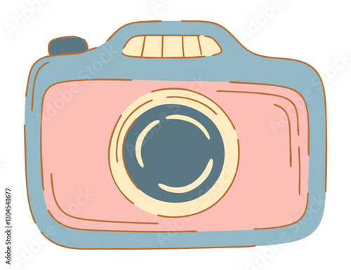 Illustration of a Vintage Camera in flat style. Vector.