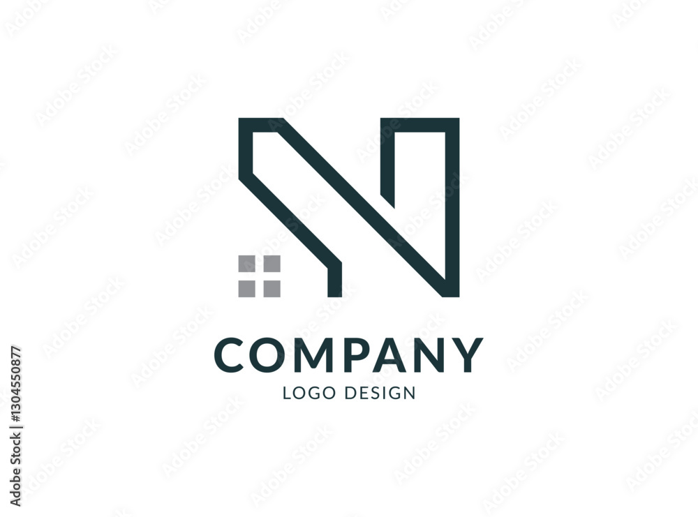 N home logo. Property real estate letter N logo design N home logo. Property real estate letter N logo design
