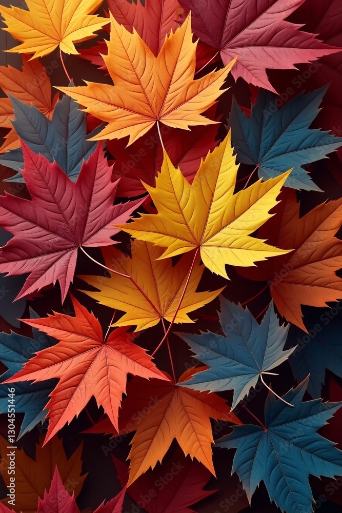 Vibrant Autumn Leaves Digital Art - Colorful Fall Foliage Illustration Vibrant Autumn Leaves Digital Art - Colorful Fall Foliage Illustration