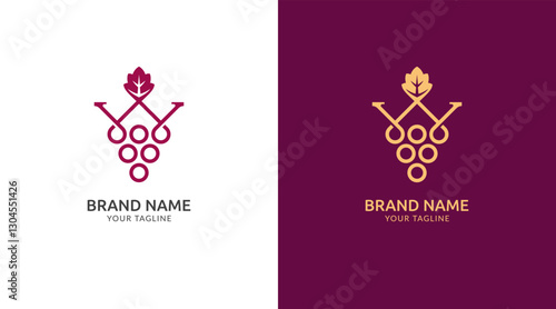 letter W with grapes logo design vector illustration