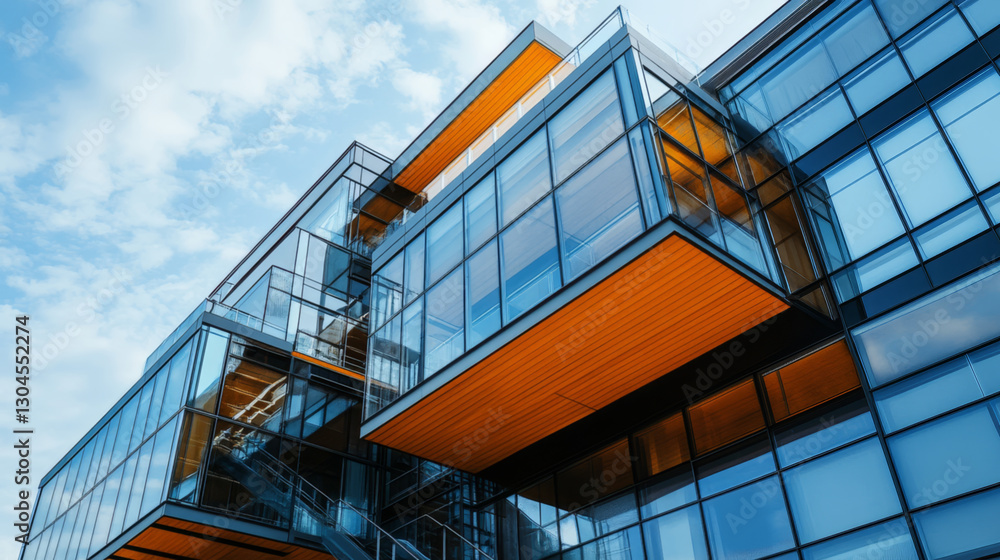 Fototapeta premium Glass Building Against Blue Sky
