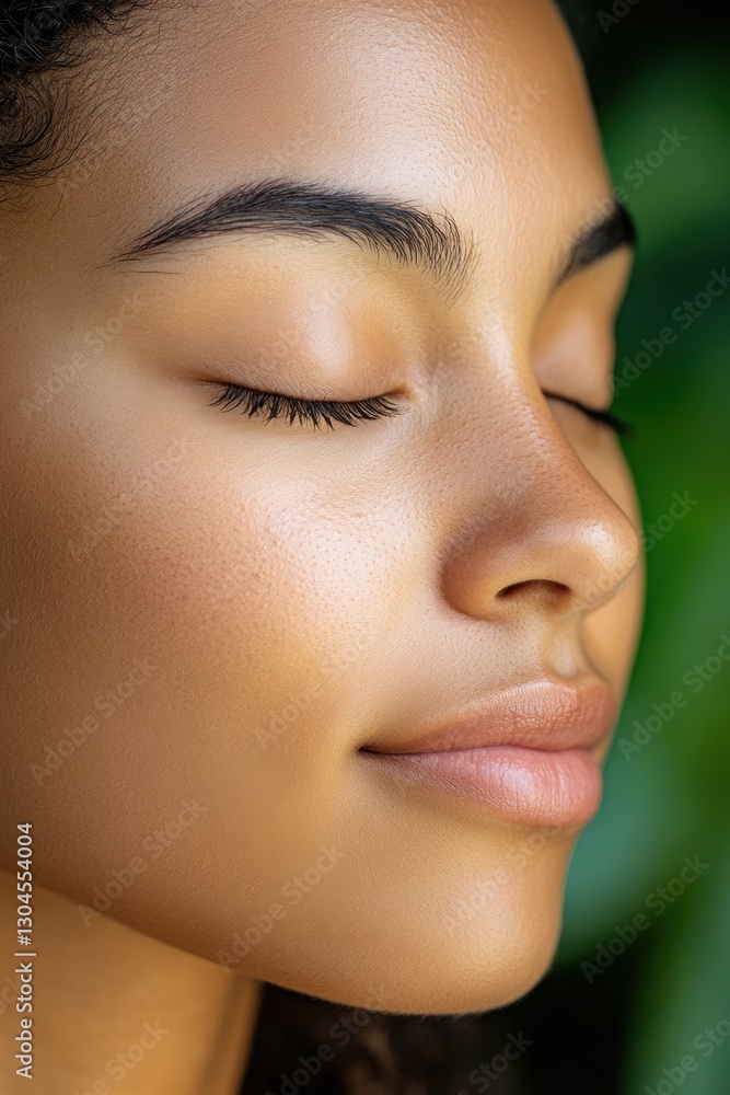 Meditation and mental health – calm face, eyes closed. Meditation and mental health – calm face, eyes closed.