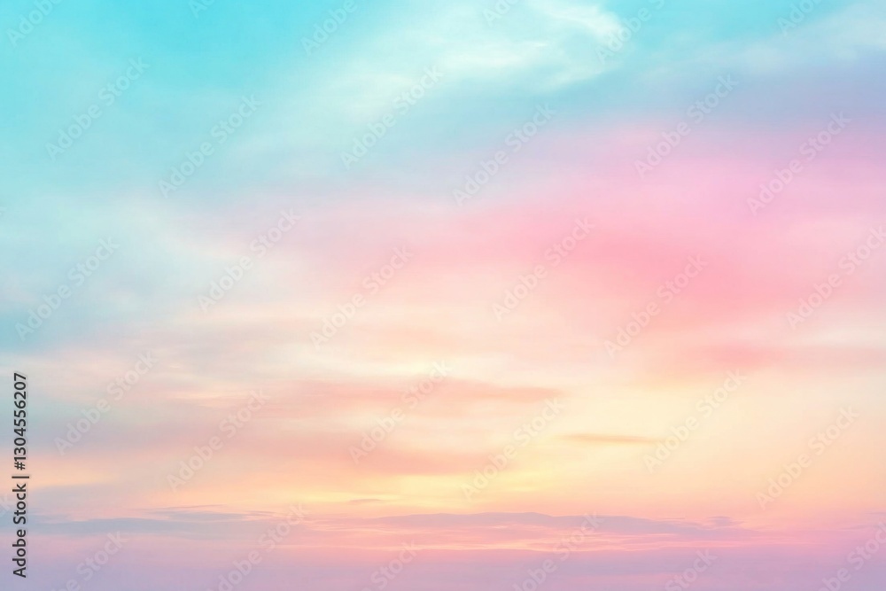 Obraz premium Pastel sky with soft clouds at sunset.