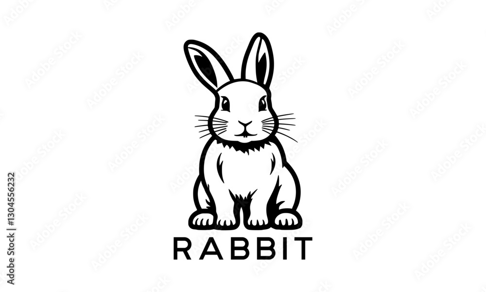 Fototapeta premium A Cute Bunny Looking, animal logo, rabbit logo