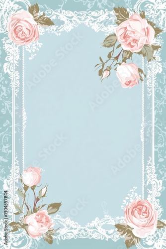 Abstract lace borders flower accents background poster template