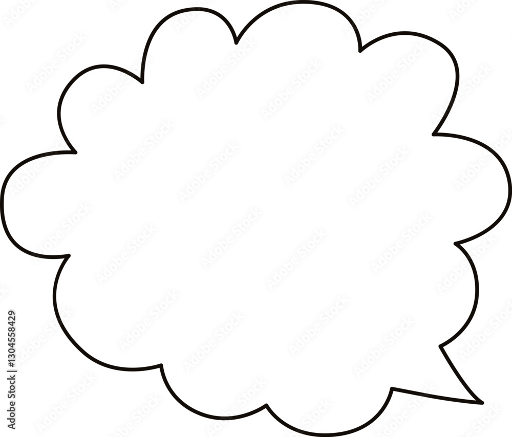 Vector illustration of thinking cloud in comics cartoon style Vector illustration of thinking cloud in comics cartoon style