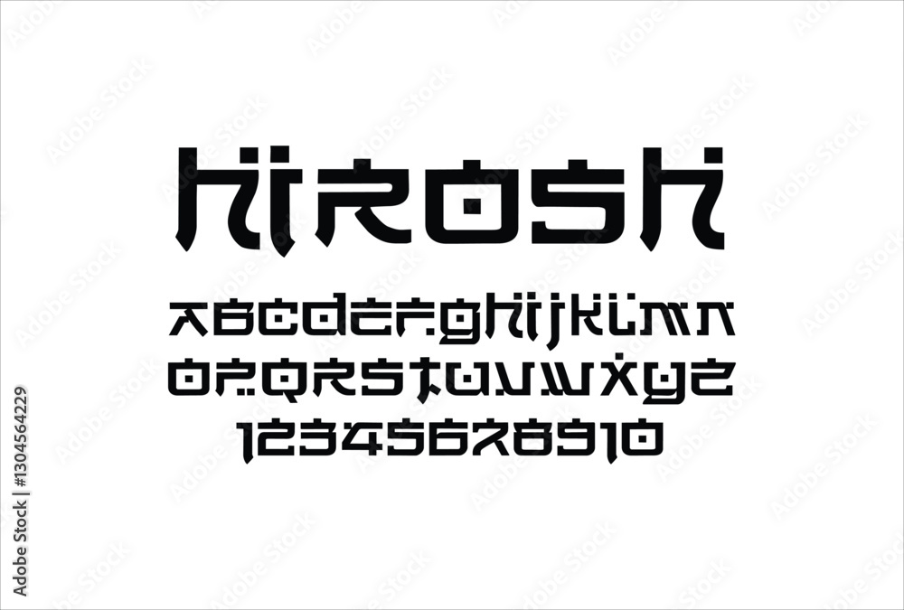 Fototapeta premium Hirosh font for logo and headline. Isolated vector typeset