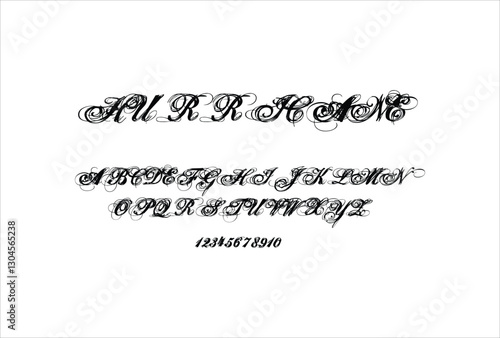 Hurricane font for logo and headline. Isolated vector typeset