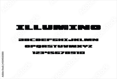 Illumino font for logo and headline. Isolated vector typeset