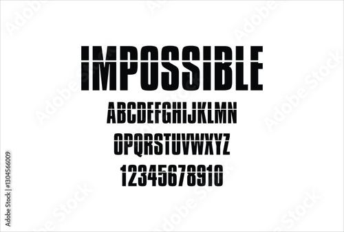 Impossible font for logo and headline. Isolated vector typeset