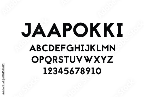 Jaapokki font for logo and headline. Isolated vector typeset