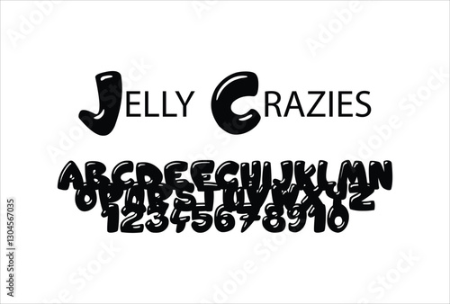 Jelly Crazies font for logo and headline. Isolated vector typeset