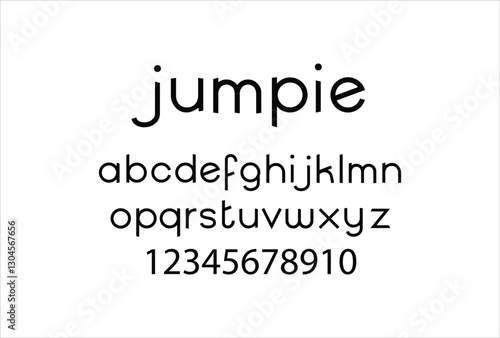 Jumpie font for logo and headline. Isolated vector typeset