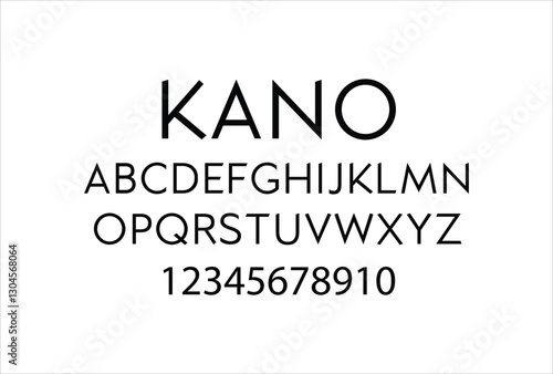 Kano font for logo and headline. Isolated vector typeset