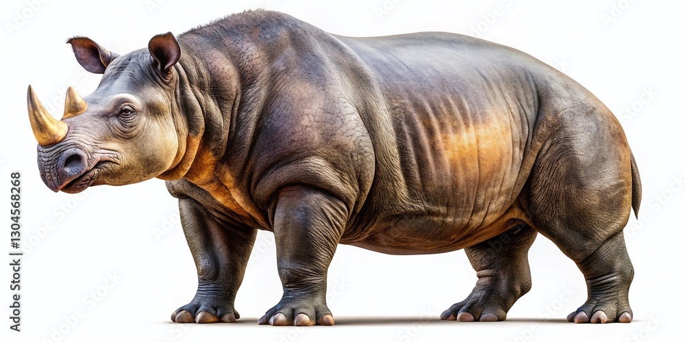 Fototapeta premium Giant Short-Faced Bear Arctotherium, Isolated on White Background - Panoramic Wildlife Stock Photo