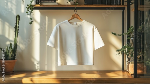 A minimalist canvas of white, featuring a classic cropped t-shirt, its clean lines and simple design ready to showcase the wearer is individuality.