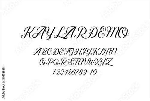 Kaylar DEMO font for logo and headline. Isolated vector typeset
