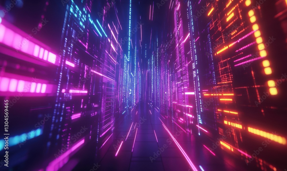 Obraz premium Futuristic digital stock market graph glowing with dynamic neon colors creating a bold and modern financial analytics visual .