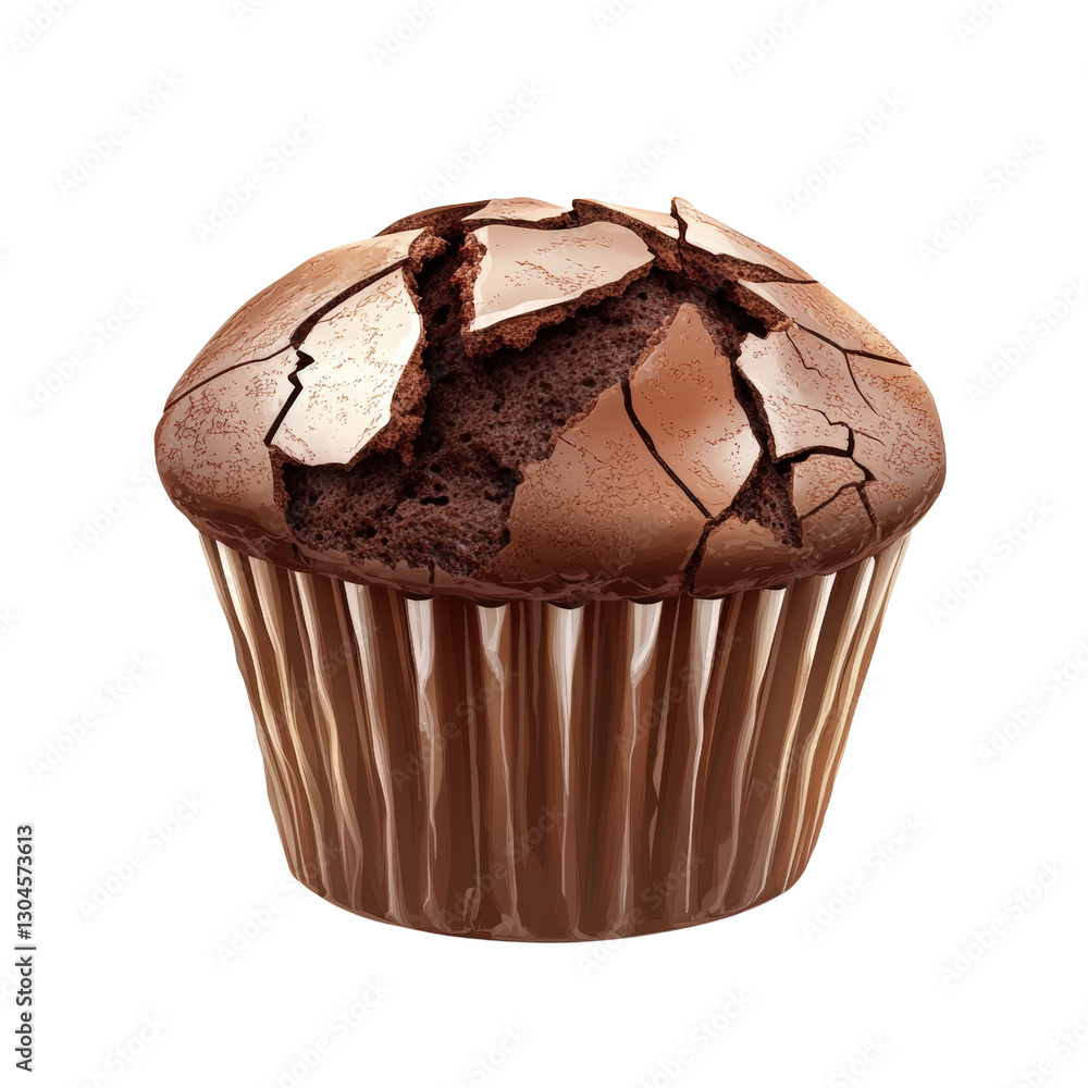 Chocolate Muffin Delight: A mouthwatering shot of a perfectly baked chocolate muffin, featuring a cracked, golden-brown top and a tender, moist interior. A treat for any time Chocolate Muffin Delight: A mouthwatering shot of a perfectly baked chocolate muffin, featuring a cracked, golden-brown top and a tender, moist interior. A treat for any time