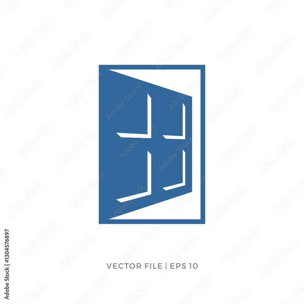 Window door in frame logo design Window door in frame logo design