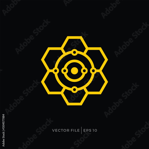 Tech bee honey hive logo design