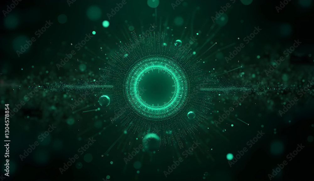 Abstract digital green background. Can be used for technological processes, neural networks and AI, digital storages, sound and graphic forms, science Abstract digital green background. Can be used for technological processes, neural networks and AI, digital storages, sound and graphic forms, science