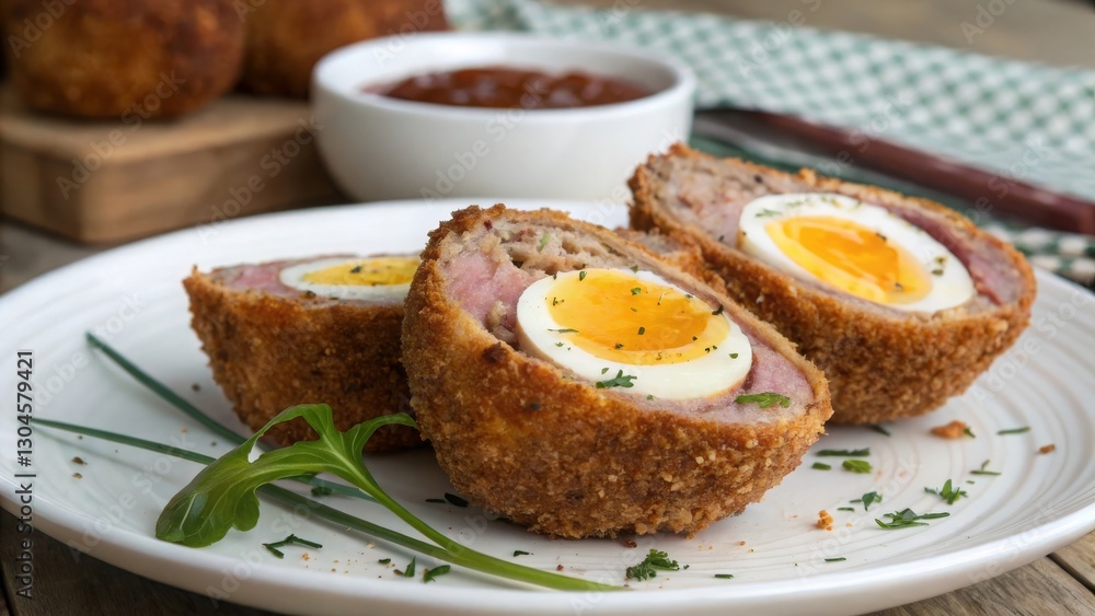 Deep-frying delight classic scotch egg recipe uk food guide kitchen softboiled egg encased in sausage Deep-frying delight classic scotch egg recipe uk food guide kitchen softboiled egg encased in sausage