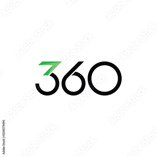The number 360 logo and the arrow to the top right