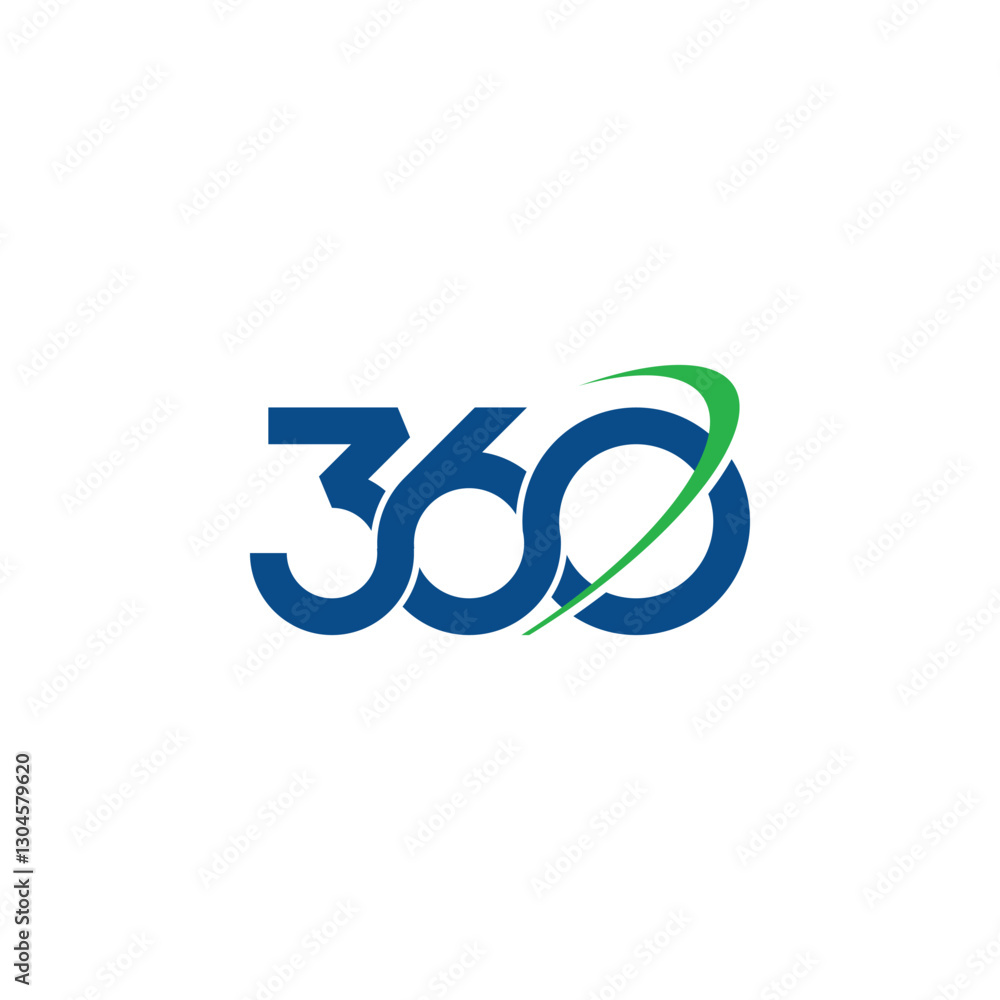 The number 360 logo and the orbit swoosh at zero The number 360 logo and the orbit swoosh at zero