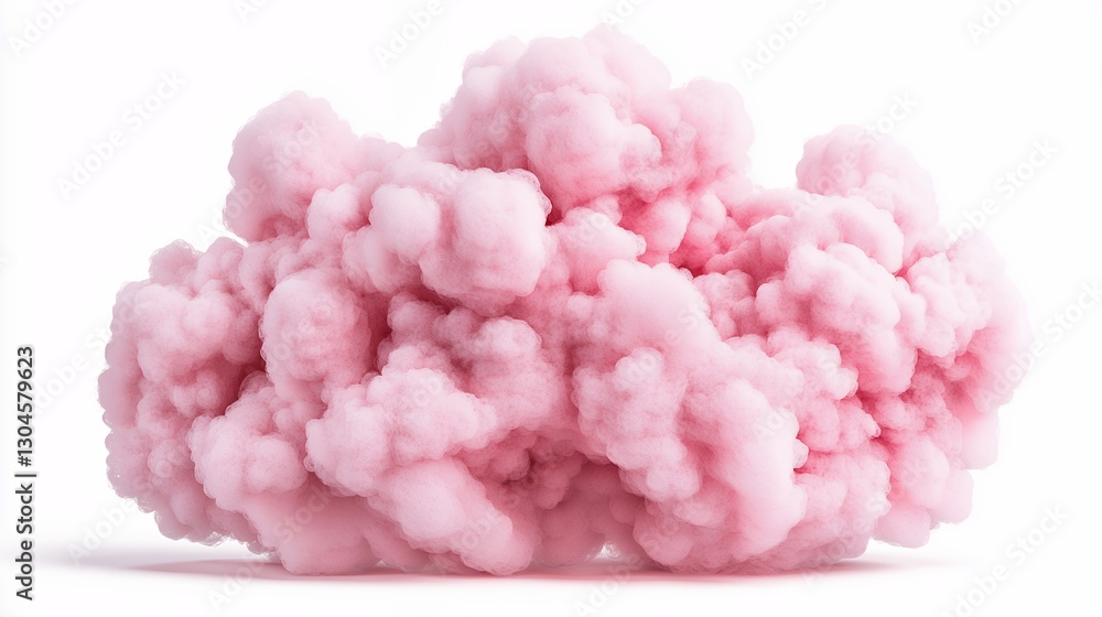 Abstract Pink Fluffy Cloud on White Background Abstract Pink Fluffy Cloud on White Background