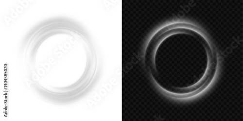 PNG Light White Twirl. Curve white line light effect. Abstract luxury white light vector flare semicircle and spark light effect. Glowing white circle. PNG isolated set of round sparks or round lights