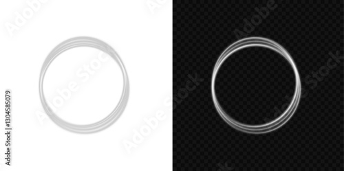 PNG Light White Twirl. Curve white line light effect. Abstract luxury white light vector flare semicircle and spark light effect. Glowing white circle. PNG isolated set of round sparks or round lights