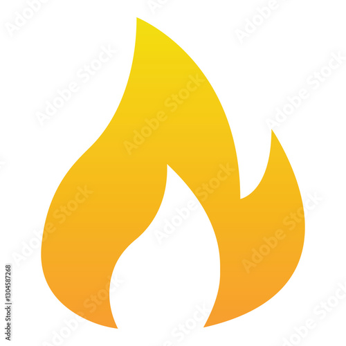 Gradient color icon, illustration for Fire, flame, hot.