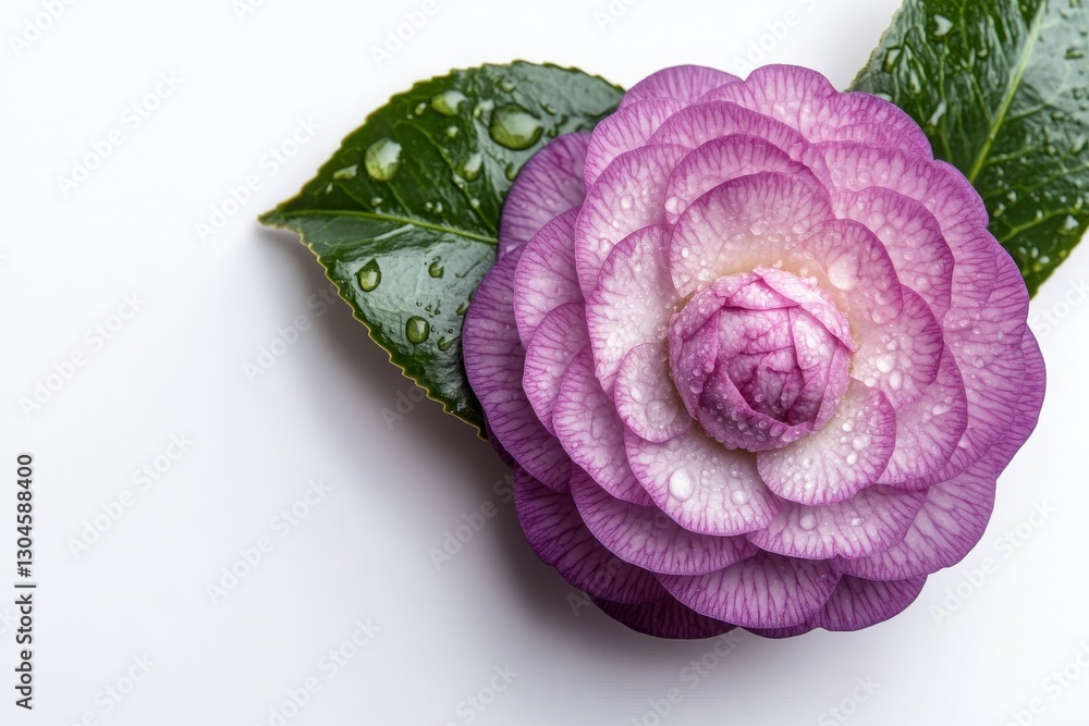 Obraz premium A dazzling red flower with tiered petals and a central bud, displaying beauty and refinement, against a transparent background