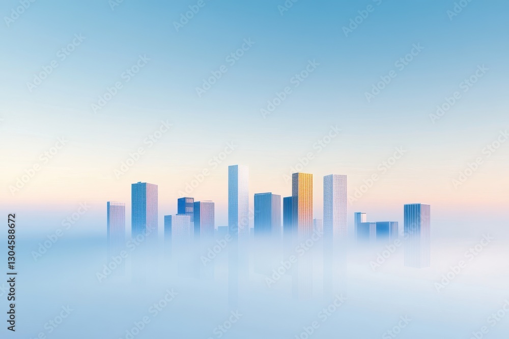 Fototapeta premium Dynamic Cityscape: Evolving Architecture Reflecting Generative Algorithms