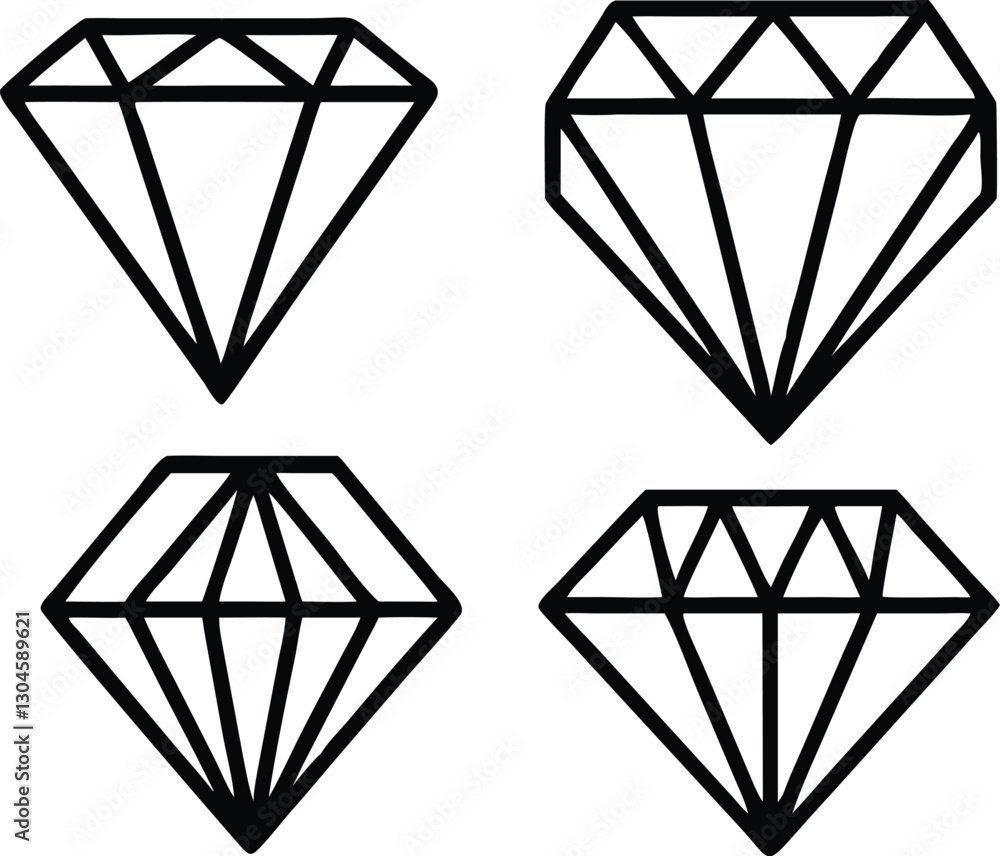 Diamond icons collection. Vector illustration Diamond icons collection. Vector illustration