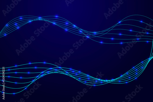 abstract dynamic waves blue technology background with flowing lines
