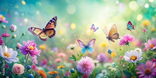Wallpaper Mural Inspirational Butterfly Garden Wallpaper with Copyspace: Serene Nature Background Torontodigital.ca