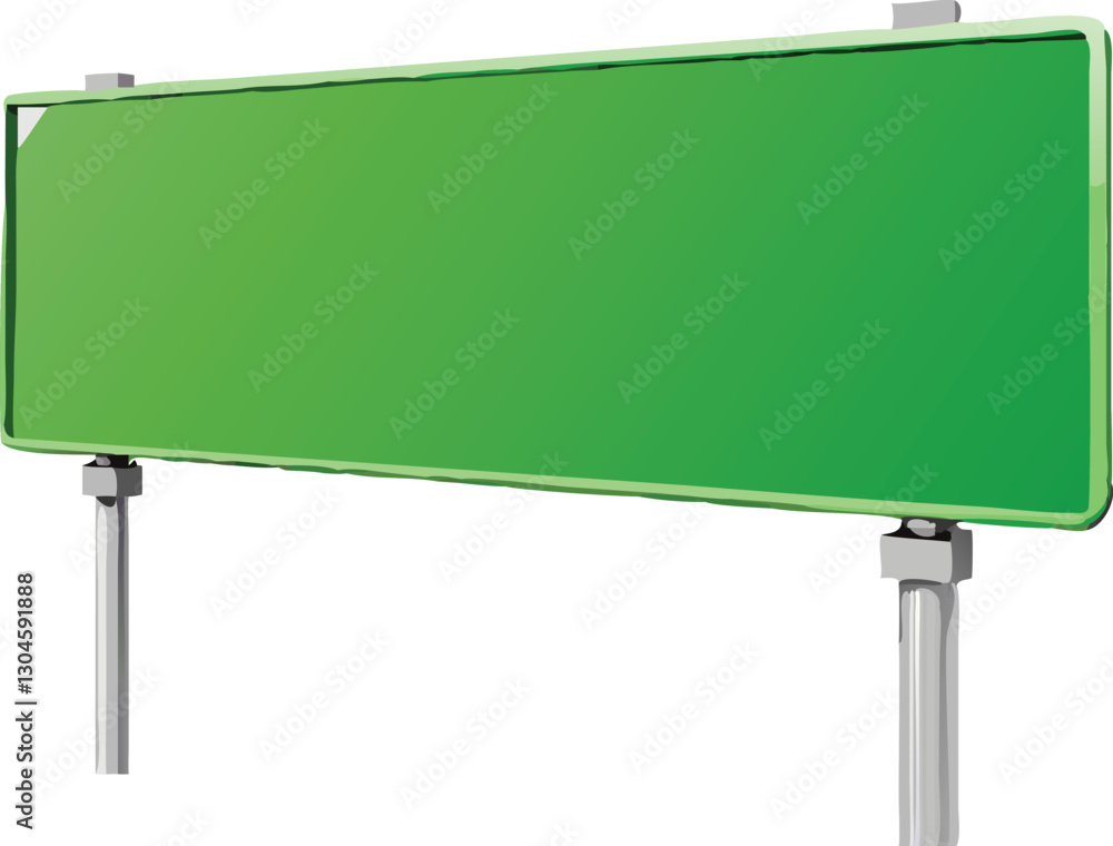 Fototapeta premium Green road sign realistic vector