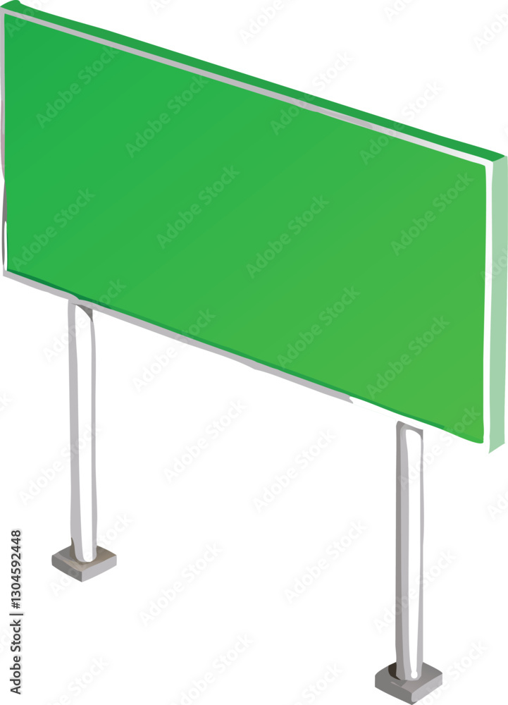 Obraz premium Green road sign realistic vector
