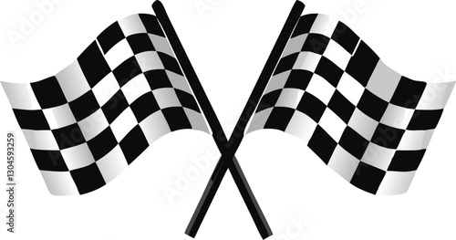 Racing flag icons set. Finish flag. Vector illustration