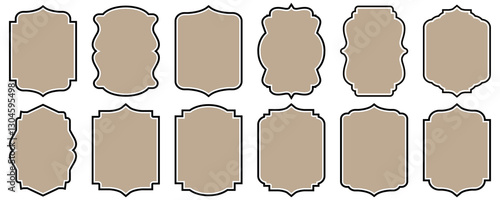 Vintage design elements mega set crowns, labels. Black template for patch, insignias,  vector templates luxury borders and frames. 
